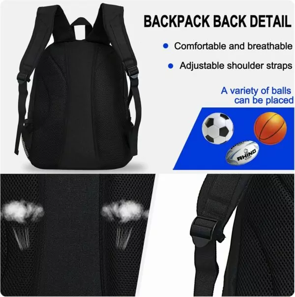 81coSeOa2pL. AC SL1500 Goloni Youth Soccer Bag,Basketball Bag with Ball Compartment & Shoe Compartment,Backpack for Football Volleyball Basketball