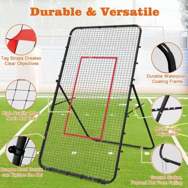 81kia2uwu+L. AC SL1500 Adjustable Volleyball Rebounder Net 7x4 FT, with Steel Frame & High-Tension PE Netting, Durable & Portable Volleyball Training Equipment Practice for Improving Volleying, Bumping, Spiking Skills