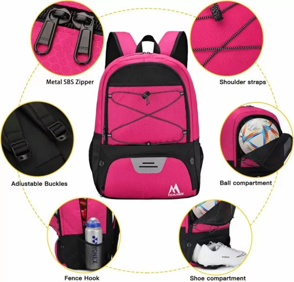 81lkT2aANyL. AC SL1500 Soccer Bag-Soccer Backpack&Backpack for&Football Volleyball& Basketball,with Ball Compartment and Training Package