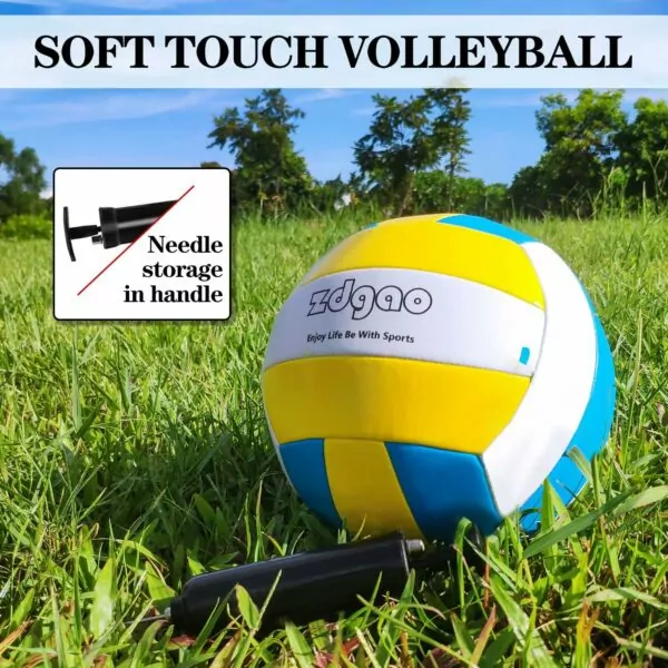 81yPOzvMnlL. AC SL1500 Outdoor Portable Volleyball Net System - Adjustable Height Poles with Soft Volleyball Ball, Pump, Hammer, Boundary Line, and Carry Bag for Backyard, Beach, Lawn