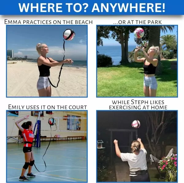 91JIhBTaHaL. AC SL1500 OVANTO Volleyball Training Equipment Aid – Solo Volleyball Equipment in 4 Styles to Serve, Spike, Set and Pass Like a Pro - Adjustable Volleyball Practice Equipment Gift for Beginners & Experts