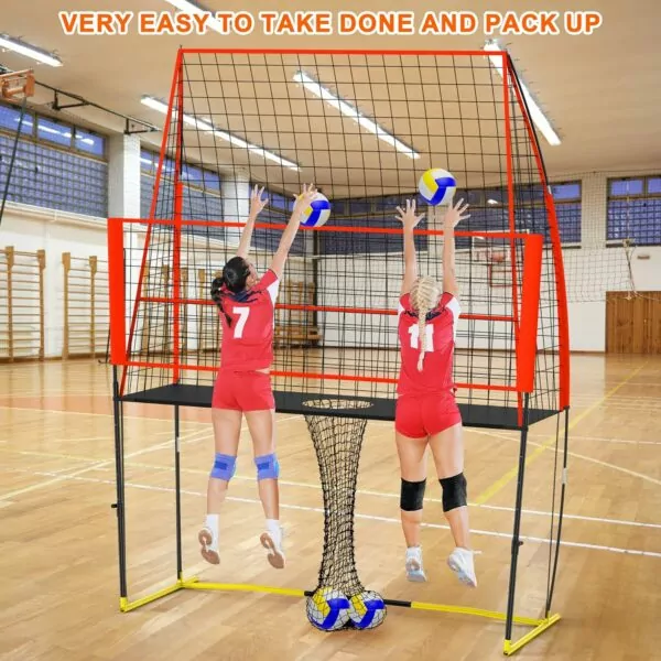 91TrbAprctL. AC SL1500 (8 X 11 FT) Volleyball Training Equipment Net for Indoor and Outdoor Volleyball Practice Net Station, Volleyball Spike Trainer Perfect for Team or Solo Training, Home Volleyball Net