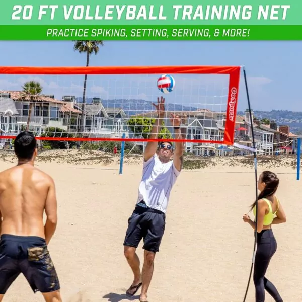 91UYh+VCWrL. AC SL1500 GoSports Freestanding Volleyball Training Net for Indoor or Outdoor Use - Instant Setup and Height Adjustable - 12 ft or 20 ft Sizes