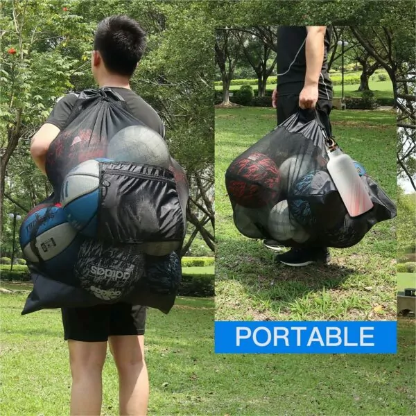 91W99 nP1rL. AC SL1500 Extra Large Ball Bag, Mesh Soccer Ball Bag, Adjustable Shoulder and Portable Strap Design fit Coach,Adults and Kids, Best for Soccer Ball, Basketball, Volleyball, Baseball, Water Sports, Beach Cloth