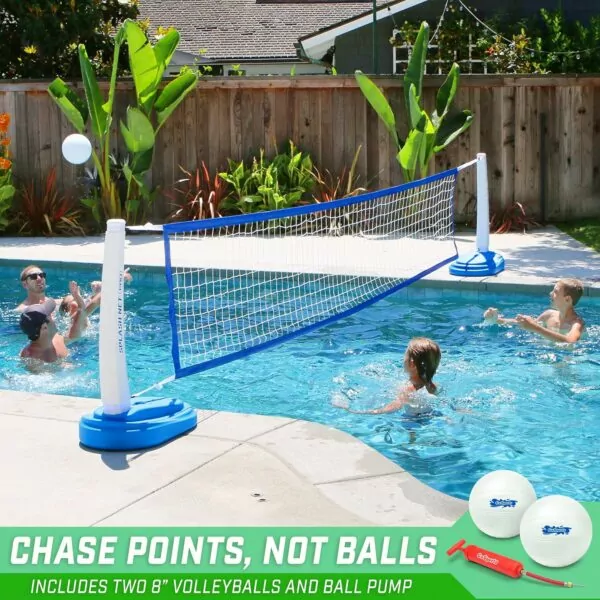 91orXM91XjL. AC SL1500 GoSports Splash Net PRO Pool Volleyball Net - Includes 2 Water Volleyballs and Pump - White, Red, or Blue