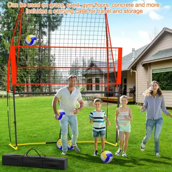 91tHVwIS9aL. AC SL1500 (8 X 11 FT) Volleyball Training Equipment Net for Indoor and Outdoor Volleyball Practice Net Station, Volleyball Spike Trainer Perfect for Team or Solo Training, Home Volleyball Net