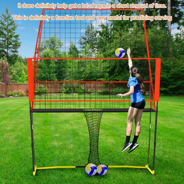 A1SgjYHKbJL. AC SL1500 (8 X 11 FT) Volleyball Training Equipment Net for Indoor and Outdoor Volleyball Practice Net Station, Volleyball Spike Trainer Perfect for Team or Solo Training, Home Volleyball Net