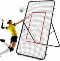 Adjustable Volleyball Rebounder Net 7x4 FT, with Steel Frame & High-Tension PE Netting, Durable & Portable Volleyball Training Equipment Practice for Improving Volleying, Bumping, Spiking Skills