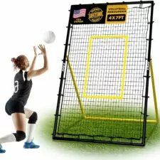 Adjustable Volleyball Rebounder Net 7x4 ft – Training Equipment with Angle Customization for Practicing Volleying, Bumping, Spiking – Durable & Portable with Travel Bag, Improve Skills