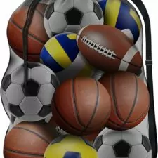 BROTOU Extra Large Sports Ball Bag Mesh, Basketball Bags Team Balls, Adjustable Shoulder Strap, Team Work Ball Bags for Holding Soccer, Football, Volleyball, Swimming Gear (30” x 40”)