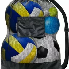 BROTOU Sports Mesh Bag Sports Equipment Bags Heavy Duty Drawstring Backpack Sport Balls Bag for Beach, Travel, Gym, Swimming Gear with Shoulder Strap