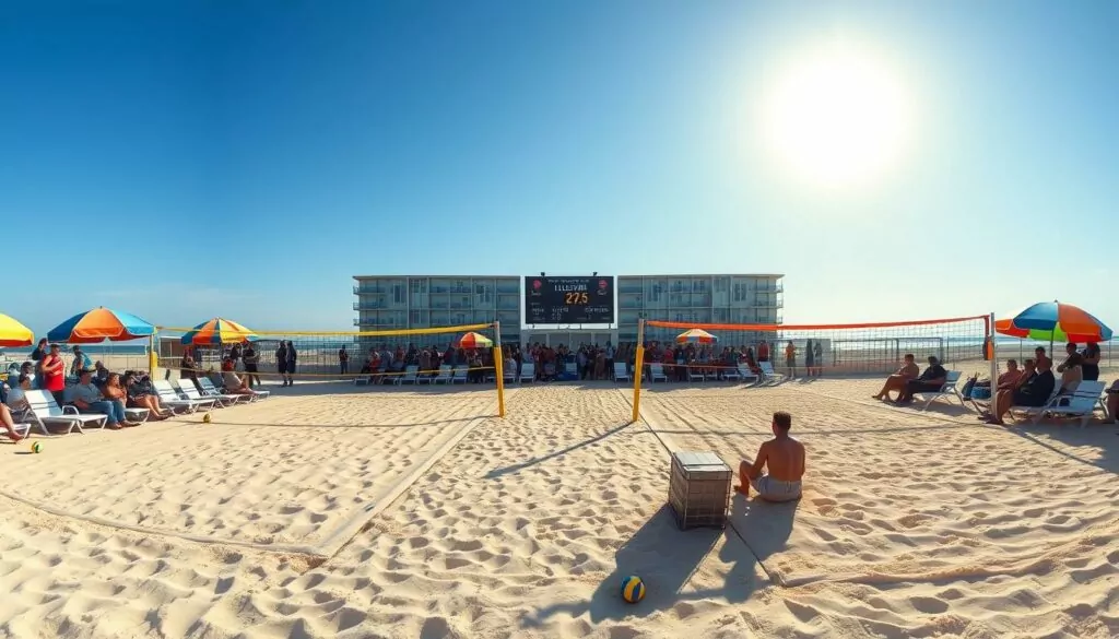 Beach volleyball tournament setup