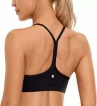 CRZ YOGA Butterluxe Womens Y Back Sports Bra - Padded Racerback Low Impact Spaghetti Thin Strap Workout Yoga Bra