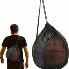 Cosmos Single Ball Bag Mesh Carry Bag Sport Game Ball Storage Bag Drawstring Sackpack Sling Back Bag for Carrying Basketball Volleyball Rugby Ball Soccer Football, Also as Swim Bag Gym Bag Sports Bag