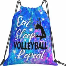 Eat Sleep Volleyball Repeat Drawstring Backpack Gym String Bag Drawstring Sackpack Sport For Womens Mens