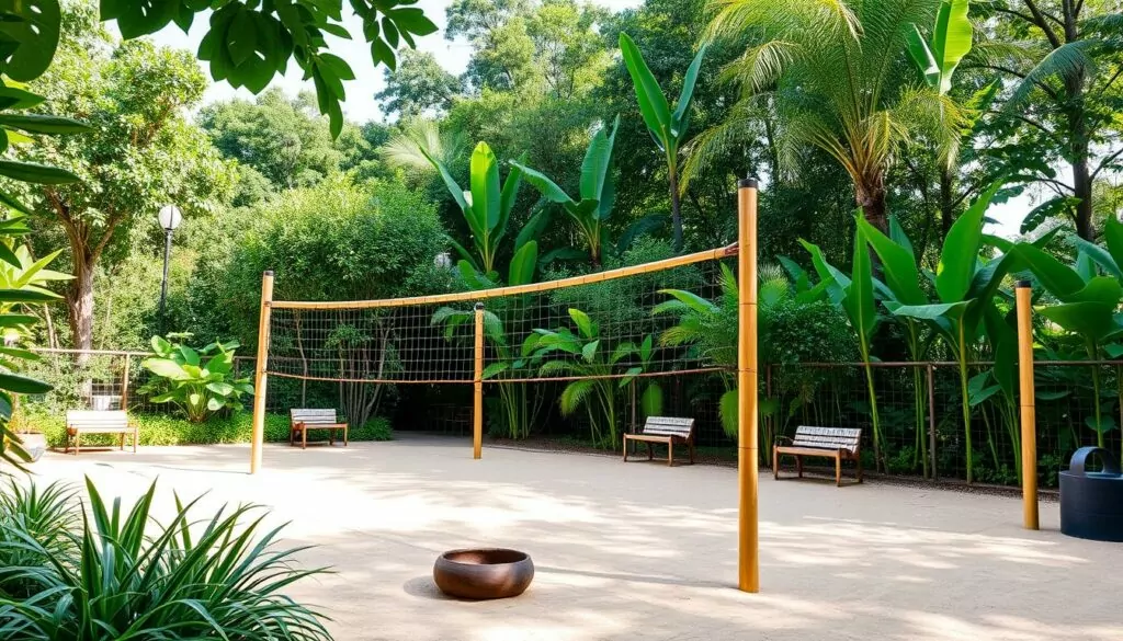 Eco-friendly volleyball court setup