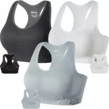 FITTIN Racerback Sports Bras for Women - Padded Seamless Medium Support Bra for Yoga Gym Workout Fitness