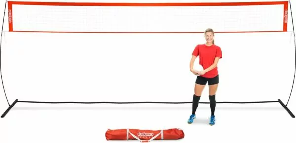 GoSports Freestanding Volleyball Training Net for Indoor or Outdoor Use - Instant Setup and Height Adjustable - 12 ft or 20 ft Sizes