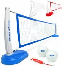 GoSports Splash Net PRO Pool Volleyball Net - Includes 2 Water Volleyballs and Pump - White, Red, or Blue