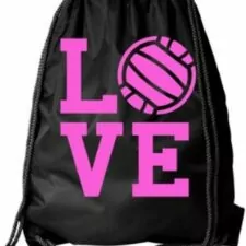 Kenz Laurenz Volleyball Drawstring Bag - Cinch Sack String Backpack Back Sports Pack Tote