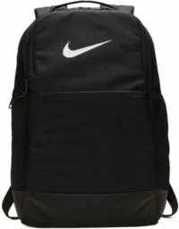 Nike Brasilia Medium Training Backpack for Women and Men with Secure Storage & Water Resistant Coating, Black/Black/White