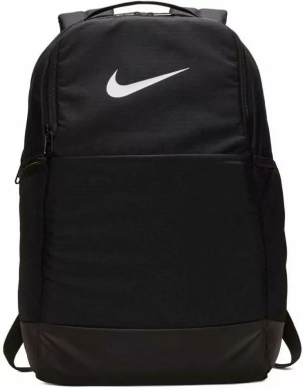 Nike Brasilia Medium Training Backpack for Women and Men with Secure Storage & Water Resistant Coating, Black/Black/White