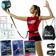 OVANTO Volleyball Training Equipment Aid – Solo Volleyball Equipment in 4 Styles to Serve, Spike, Set and Pass Like a Pro - Adjustable Volleyball Practice Equipment Gift for Beginners & Experts