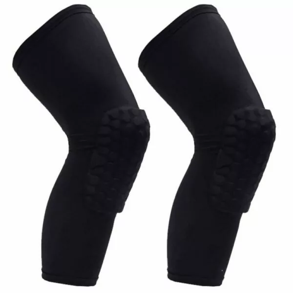 PISIQI Knee Pads Compression Pads Long Leg Sleeve Collision Avoidance Brace Protection Knee Sleeve for Basketball Football Volleyball Cycling (1 Pair)