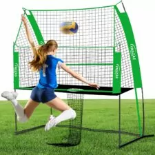 Professional Volleyball Training Net, Adjustable Volleyball Spike Serving Hitting Practice Equipment Machine, Volley Trainer Setting Gear Gifts for Indoor/Outdoor