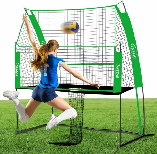 Professional Volleyball Training Net, Adjustable Volleyball Spike Serving Hitting Practice Equipment Machine, Volley Trainer Setting Gear Gifts for Indoor/Outdoor