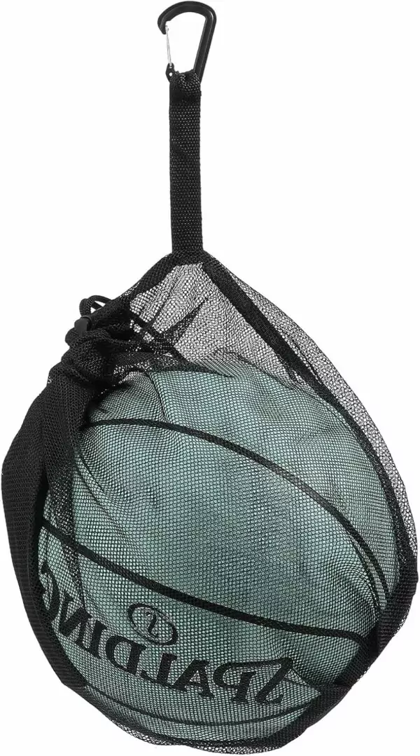 Sibba Single Ball Bag Drawstring Bags Travel Backpack Portable Package Lightweight Sackpack Mesh Carry Bag with Zipper Sling Back Bag for Basketball Volleyball Soccer Football