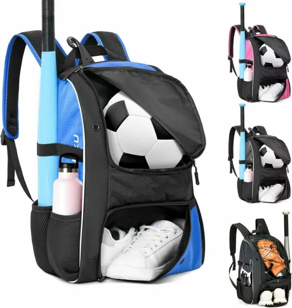 Soccer Bag With Portable Hand Bag For Ball & Shoes, Sports Training Backpack For Volleyball & Softball & Basketball & Football & Baseball For Boys & Girls & Adults