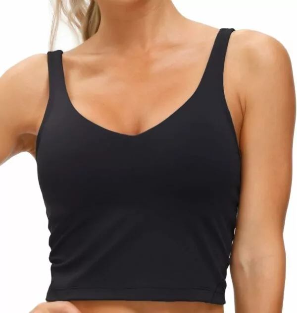 THE GYM PEOPLE Womens' Sports Bra Longline Wirefree Padded with Medium Support