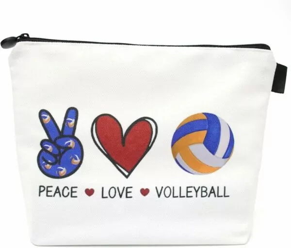 Volleyball Bag Inspirational Gifts for Women Volleyball Stuff Volleyball Gifts for Teen Girls Volleyball Cosmetic Bag Birthday Gifts for Players Team Women Her Best Friend (Volleyball)