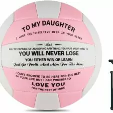 Volleyball Gift for Daughter Personalized Indoor Outdoor Sports Balls,Engraved Message Volleyballs Official Size 5 Birthday Presents from Mom Dad,with Pump