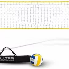 Volleyball Net for Backyard, Includes 32x3 Ft Beach Volleyball Net with Poles, 8.5-Inch PU Volley Ball, Bag & Pump, Portable Volleyball Net for Outdoor or Home Use, Complete Set