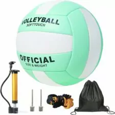 Volleyball Official Size 5, Volleyball Kit, Volleyballs, Soft Volleyball Beach Volleyball Pool Volleyball for Indoor Outdoor Beach, Training Equipment Volleyball Training, Competition, Gym