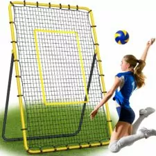 Volleyball Rebounder Net 4X7 ft - Training Equipment for Teams and Competitions; Portable or Home Volleyball Net for Outdoors; Backyard Practice Volleyball Trainer with Bounce Back Net (4X7)