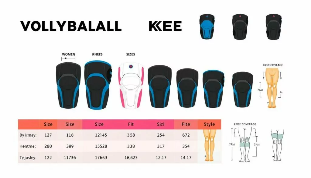 Volleyball knee pads sizing chart