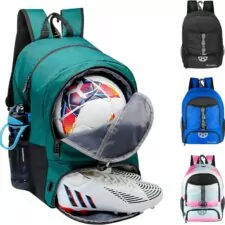 Youth Soccer Bag, Soccer Backpack for Football Volleyball Basketball, Backpack with Ball Compartment and Ball Holder