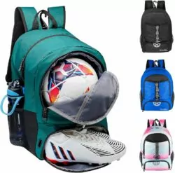 Youth Soccer Bag, Soccer Backpack for Football Volleyball Basketball, Backpack with Ball Compartment and Ball Holder