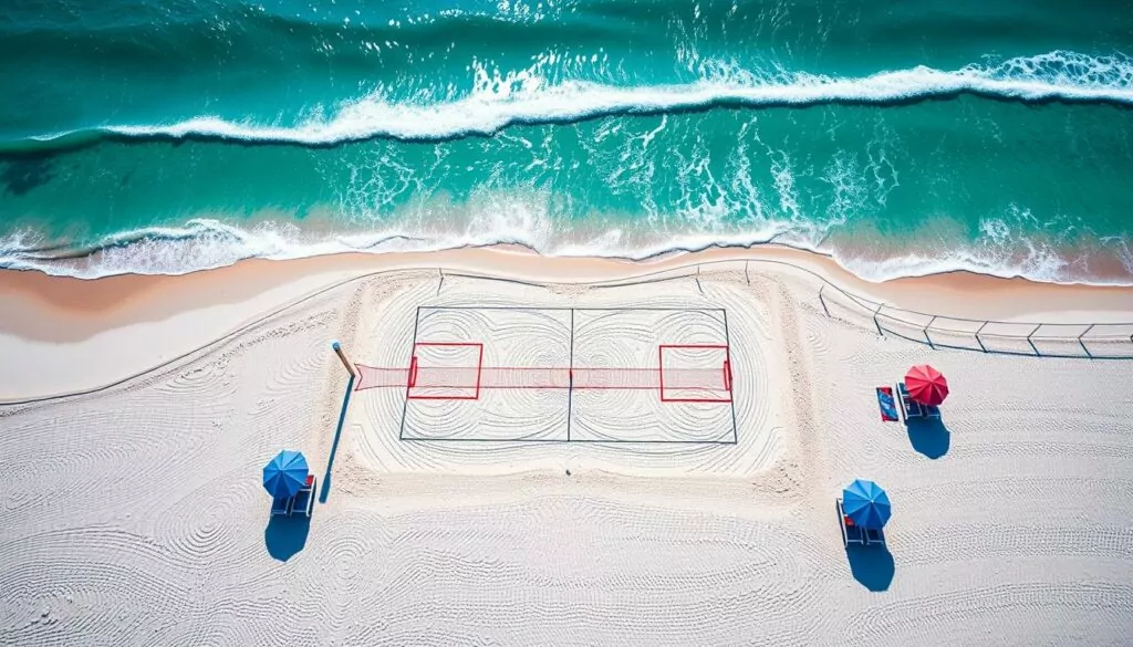 beach volleyball court size