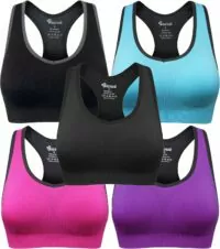 Women's Seamless Racerback Sports Bra High Impact Support Yoga Gym Workout Fitness