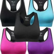 Women's Seamless Racerback Sports Bra High Impact Support Yoga Gym Workout Fitness