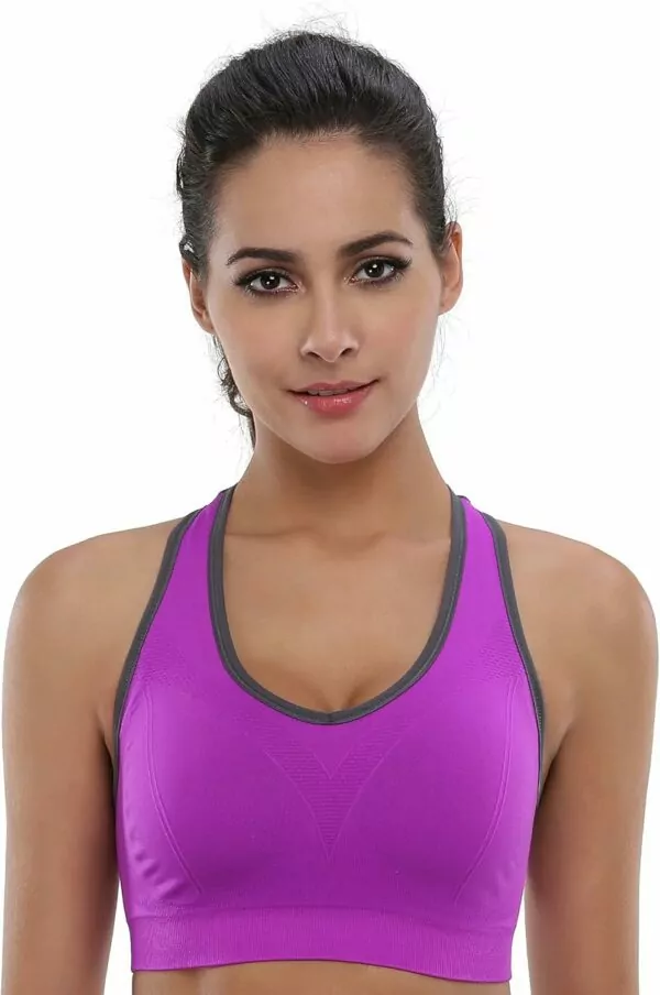 1731696177 81W9PEyzG7L. AC SL1500 Women's Seamless Racerback Sports Bra High Impact Support Yoga Gym Workout Fitness