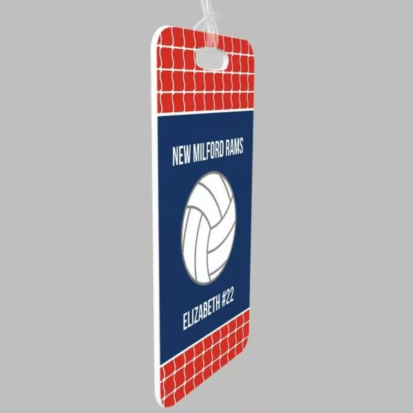 5127TtcfsKL. AC SL1050 Volleyball Luggage & Bag Tag | Personalized Team with Volleyball | Standard Lines on Back | Medium | RED/Navy