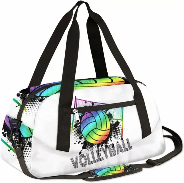 Sport Rainbow Volleyball Kids Duffle Bag for Boys Girls Dance Bag, Sport Gym Bags Overnight Travel Bags Teen Kids Weekender Bag for School Practice Gymnastic Ballet - Image 3