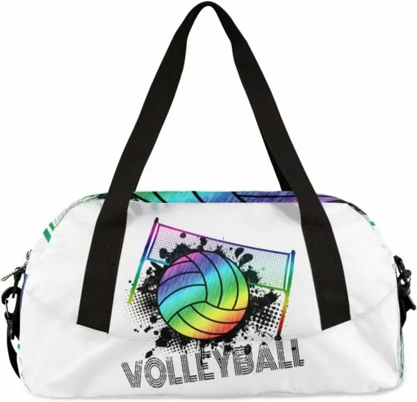 Sport Rainbow Volleyball Kids Duffle Bag for Boys Girls Dance Bag, Sport Gym Bags Overnight Travel Bags Teen Kids Weekender Bag for School Practice Gymnastic Ballet - Image 5