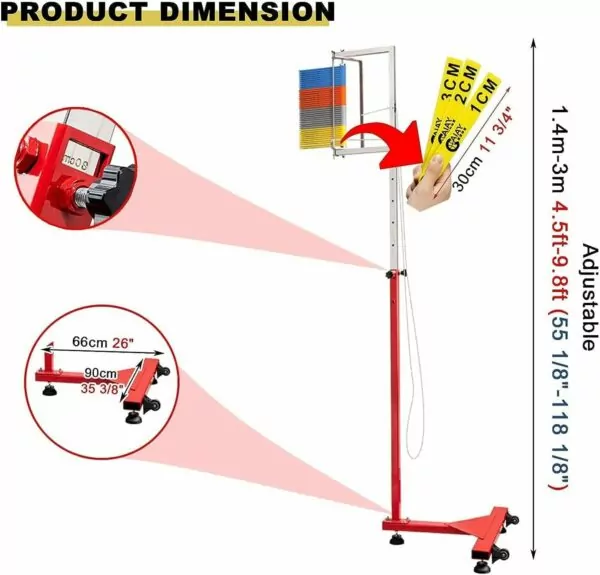 Vertical Jump Tester Floor-Standing Trainer Professional Adults Challenger Training Aid Drawstring Stadium with Height (3.6m) - Image 2