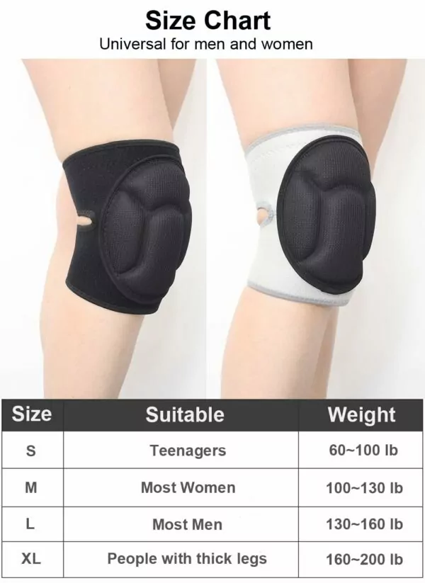 Knee Pads for Women and Men Volleyball Wrestling Dance Work Crash Snowboarding Gear Soft Protector (Medium, Black) - Image 7